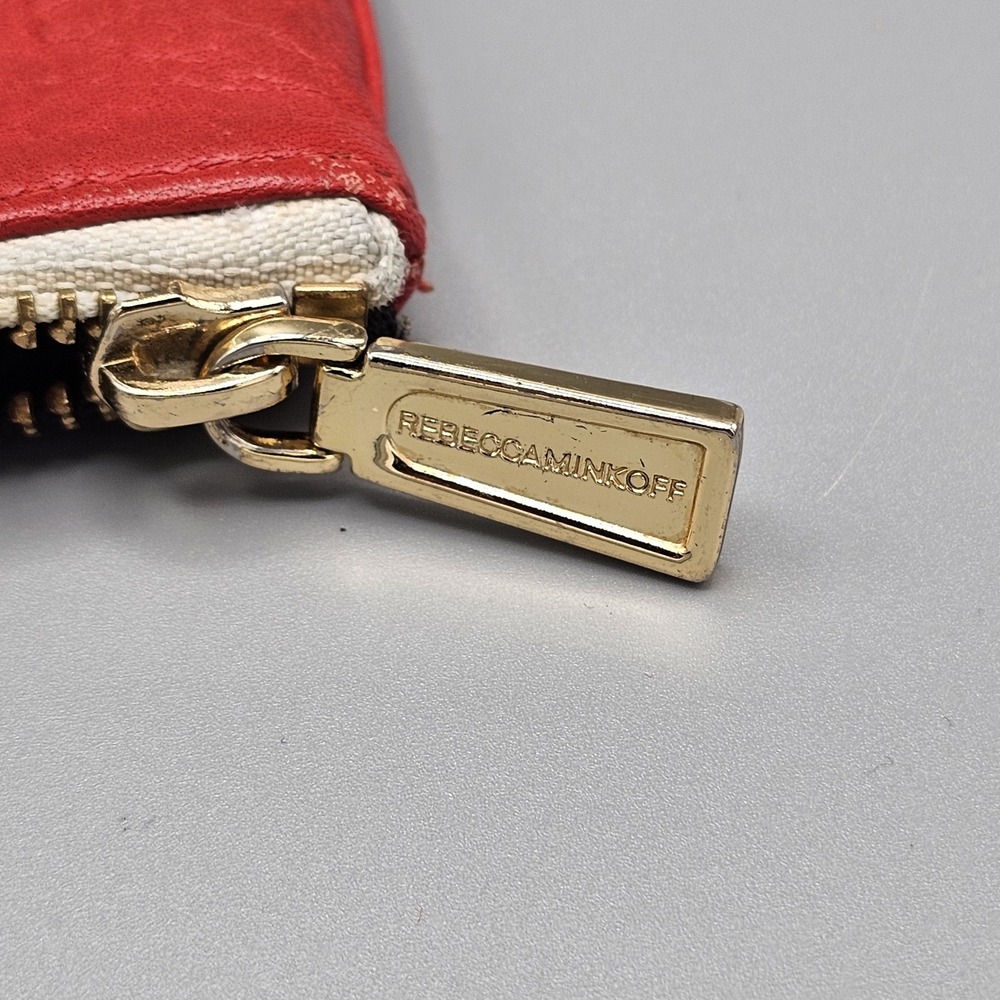 Rebecca Minkoff Monogram "D" Jody Pouch Red Leather Size Medium - Picture 3 of 11